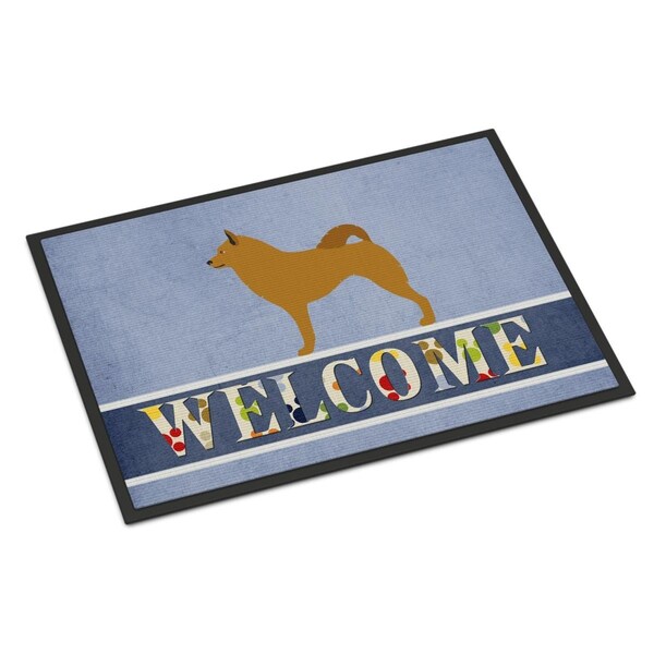 Carolines Treasures Finnish Spitz Welcome Indoor or Outdoor Mat - 24 x 36 in. BB8343JMAT - main